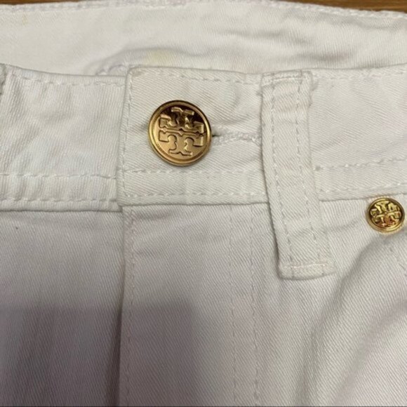 Tory Burch White Cropped Jean Women Size 25 - Picture 4 of 10
